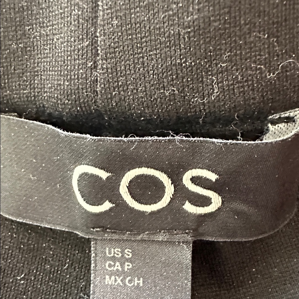 COS Black Straight Leg Tailored Pants Front Slit Minimalist - Picture 9 of 12